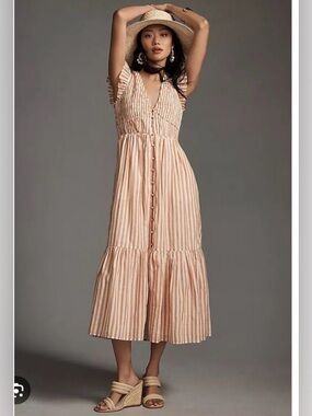 Anthropologie Peregrine Striped Yarn Dye Midi Dress